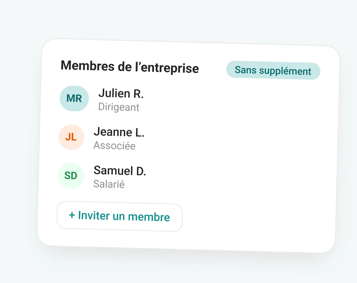 Les membres d'une entreprise invités sans supplément